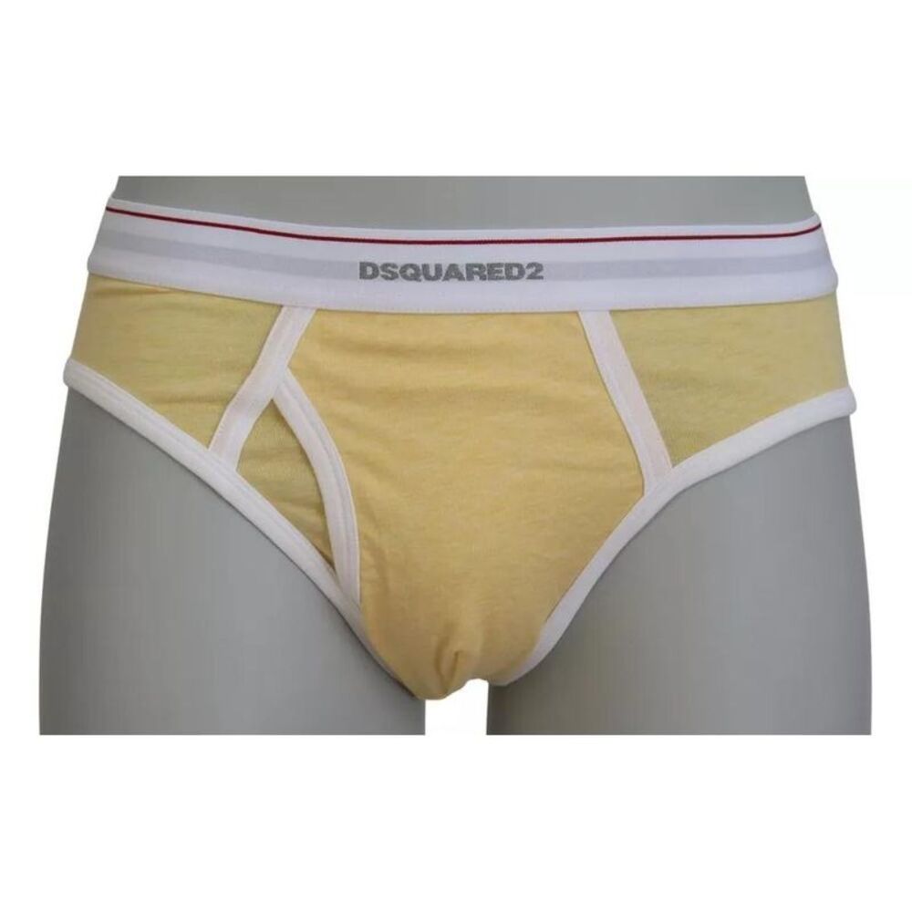 Dolce & Gabbana Cotton Briefs Yellow Men Yellow Underwear